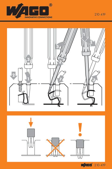 Wago Contact - Autocollant avec illustration de la 1 connex FIT CLAMP®, à usage universel Série