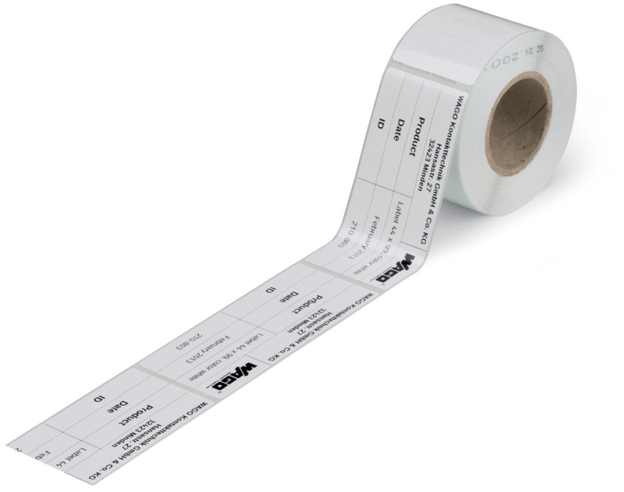 Wago Contact - Etiquettes PET blanches 44x99mm 500/Rl