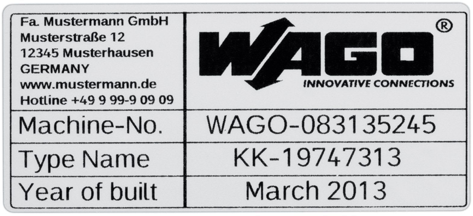 Wago Contact - Etiquettes PET argents 44x99mm 500/Rl