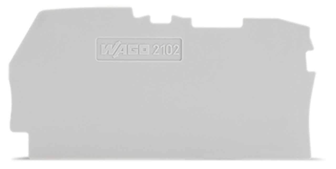 Wago Contact - Plaque d'extrémité et intermédiaire épaisseur 0,8 mm, gris