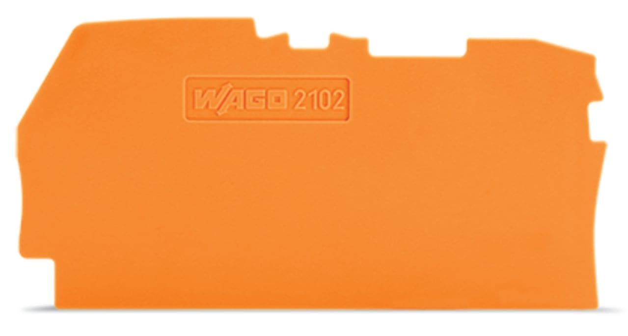 Wago Contact - Plaque d'extrémité et intermédiaire épaisseur 0,8 mm, orange