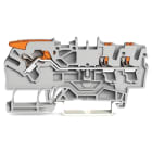 Wago Contact - Borne de passage pour 3 conducteurs avec levier et poussoir 2,5mm², gris clair