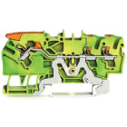 Wago Contact - Borne de protection pour 3 conducteu avec levier et poussoir 2,5mm², vert-jaune