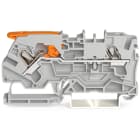 Wago Contact - Borne de passage pour 2 conducteurs avec levier et Push-in CAGE CLAMP® 4mm², gri