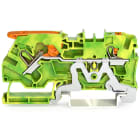 Wago Contact - Borne de protection pour 2 conducteu avec levier et poussoir 4mm², vert-jaune