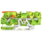 Wago Contact - Borne de protection pour 3 conducteu avec levier et poussoir 4mm², vert-jaune