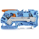 Wago Contact - Borne de passage pour 2 conducteurs avec levier et Push-in CAGE CLAMP® 6mm², ble