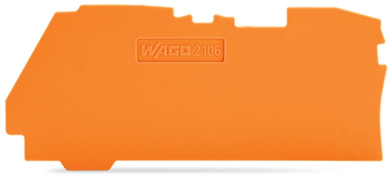 Wago Contact - Plaque d'extrémité et intermédiaire épaisseur 1 mm, orange