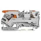 Wago Contact - Borne de passage pour 2 conducteurs avec levier et poussoir 6mm², gris