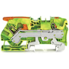 Wago Contact - Borne de protection pour 2 conducteu avec levier et poussoir 6mm², vert-jaune