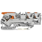 Wago Contact - Borne de passage pour 3 conducteurs avec levier et poussoir 6mm², gris