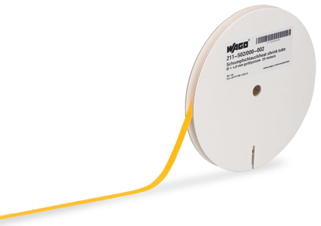 Wago Contact - Gaine thermo-rétractable jaune Ø 2.4mm - 20m