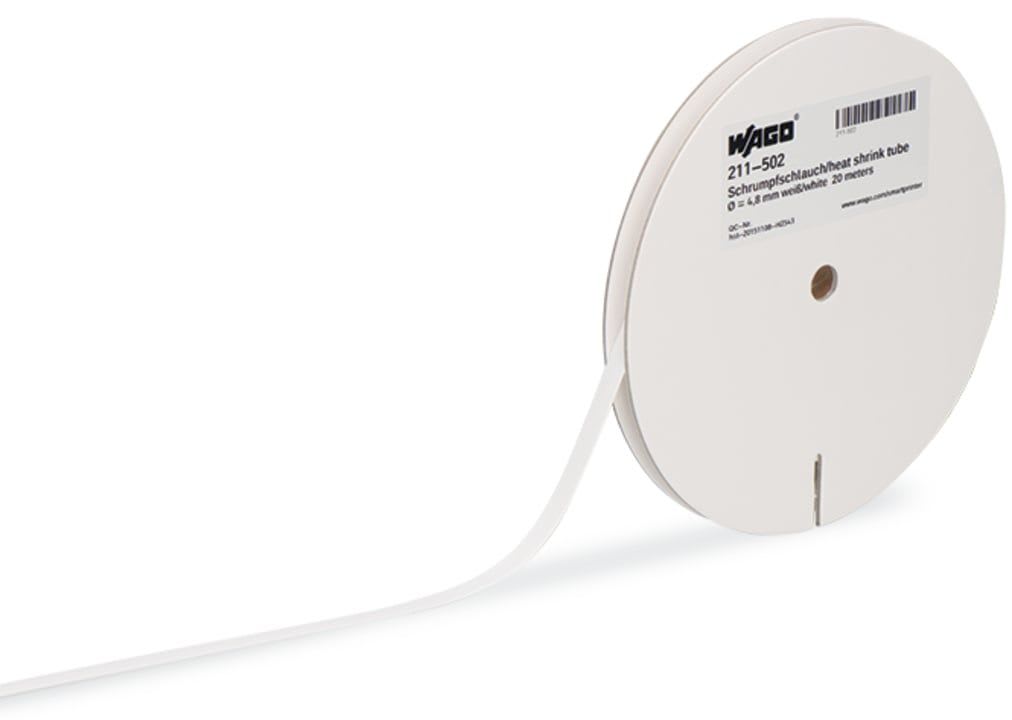 Wago Contact - Gaine thermo-rétractable blanche Ø 3.2mm - 20m