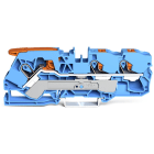 Wago Contact - Borne de passage pour 3 conducteurs avec levier et poussoir 10mm², bleu