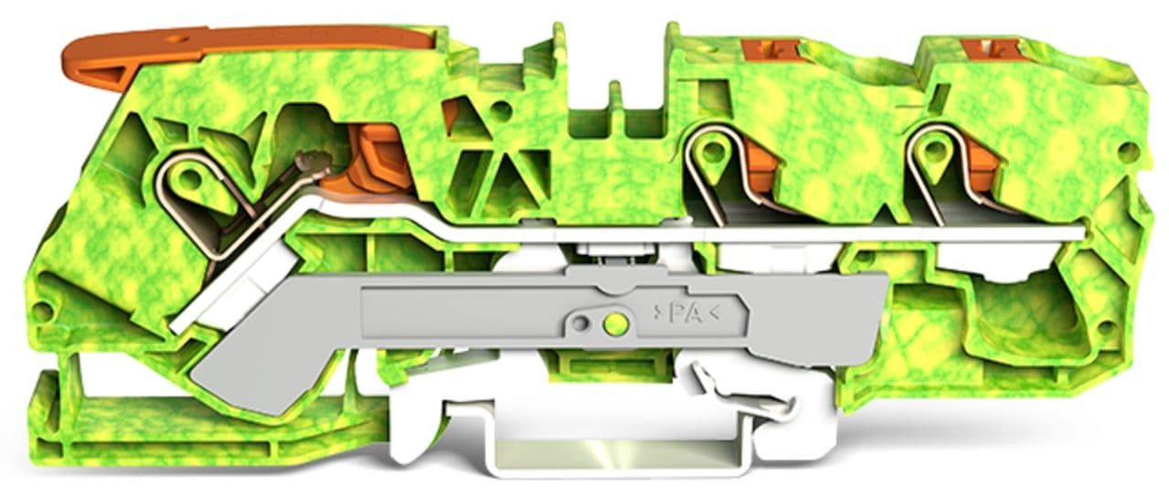 Wago Contact - Borne de protection pour 3 conducteu 10mm², vert-jaune
