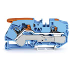 Wago Contact - Borne de passage pour 2 conducteurs avec levier et poussoir 16mm², bleu