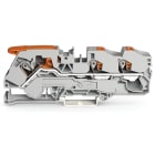 Wago Contact - Borne de passage pour 3 conducteurs avec levier et poussoir 16mm², gris