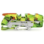 Wago Contact - Borne de protection pour 3 conducteu avec levier et poussoir 16mm², vert-jaune