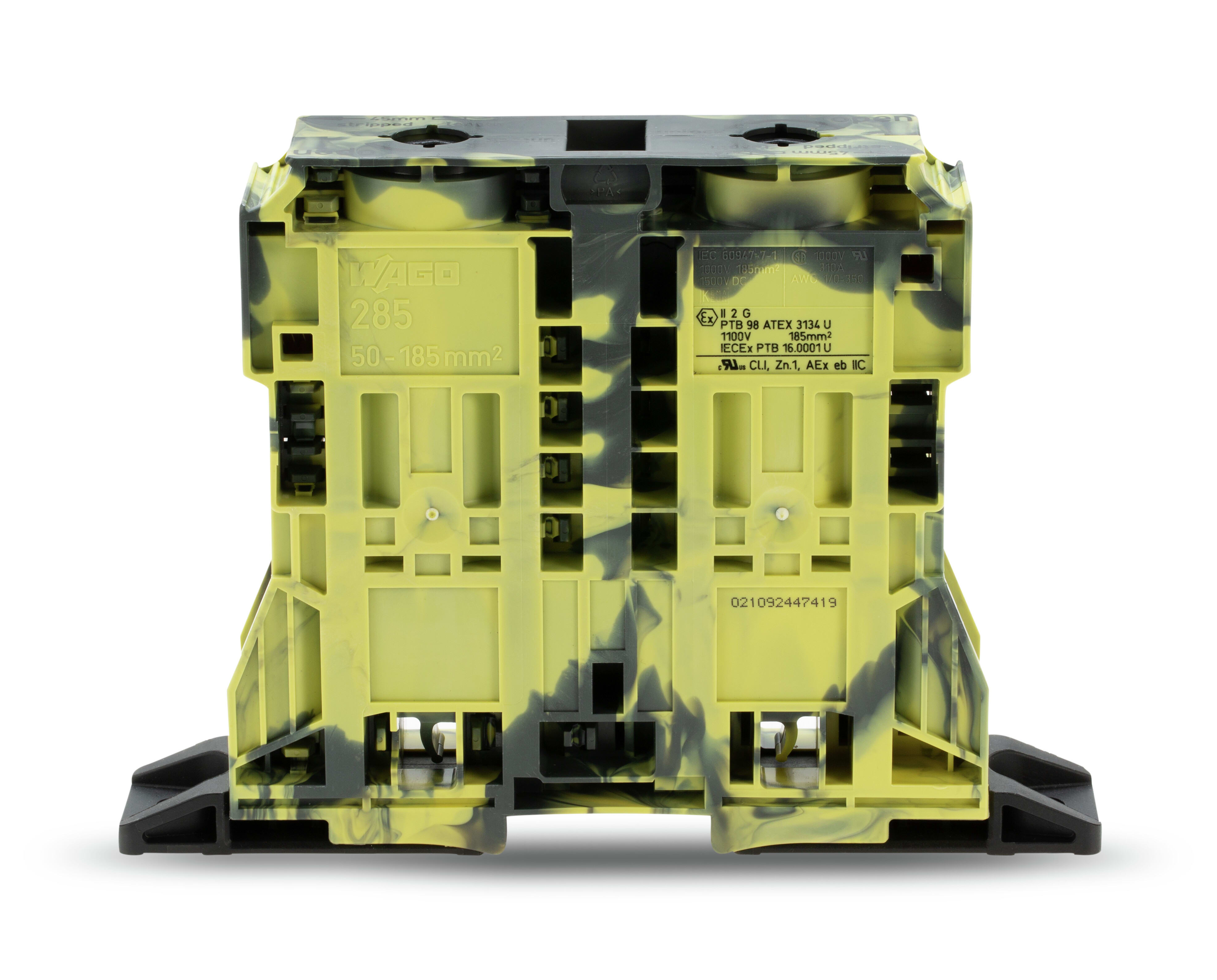 Wago Contact - Borne de passage pour 2 conducteurs 185 mm², gris foncé-jaune