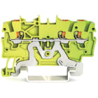 Wago Contact - Borne de protection pour 3 conducteu avec poussoir 1mm², vert-jaune