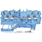 Wago Contact - Borne de passage pour 4 conducteurs avec poussoir 1mm², bleu