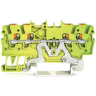 Wago Contact - Borne de protection pour 4 conducteu avec poussoir 1mm², vert-jaune