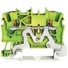 Wago Contact - Borne de protection pour 2 conducteu avec poussoir 1,5mm², vert-jaune