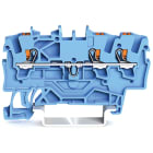 Wago Contact - Borne de passage pour 3 conducteurs avec poussoir 1,5mm², bleu