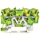Wago Contact - Borne de protection pour 3 conducteu avec poussoir 1,5mm², vert-jaune