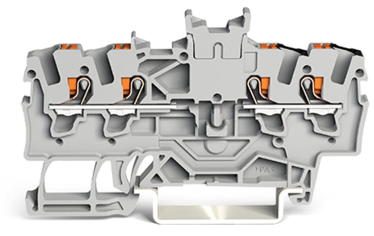 Wago Contact - Borne à double passage avec poussoir 1,5mm², gris