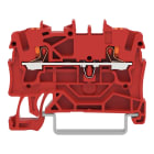 Wago Contact - Borne de passage pour 2 conducteurs avec poussoir 2,5mm², rouge