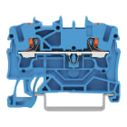 Wago Contact - Borne de passage pour 2 conducteurs avec poussoir 2,5mm², bleu