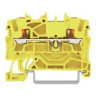 Wago Contact - Borne de passage pour 2 conducteurs avec poussoir 2,5mm², jaune