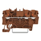 Wago Contact - Borne de passage pour 3 conducteurs avec poussoir 2,5mm², marron