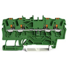 Wago Contact - Borne de passage pour 4 conducteurs avec poussoir 2,5mm², vert