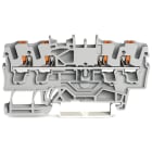 Wago Contact - Borne de passage pour 4 conducteurs avec poussoir 2,5mm², gris