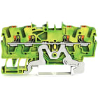 Wago Contact - Borne de protection pour 4 conducteu avec poussoir 2,5mm², vert-jaune