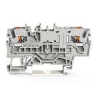 Wago Contact - Borne de base pour 2 conducteurs avec poussoir, gris