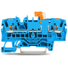 Wago Contact - Borne sectionnable et de mesure pour avec poussoir avec ouverture de test, bleu