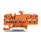 Wago Contact - Borne sect. et de mes. pour 3 cond. avec poussoir avec ouverture de test, orange
