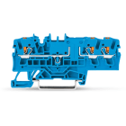 Wago Contact - Borne sect. et de mes. pour 3 cond. avec poussoir avec ouverture de test, bleu