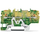 Wago Contact - Borne de protection pour 2 conducteu avec poussoir 2,5mm², vert-jaune