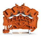 Wago Contact - Borne de passage pour 4 conducteurs avec poussoir 2,5mm², orange
