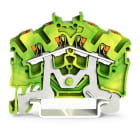 Wago Contact - Borne de protection pour 4 conducteu avec poussoir 2,5mm², vert-jaune