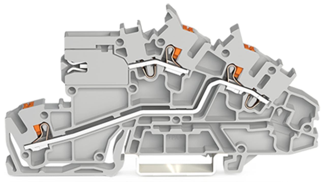 Wago Contact - Borne à étages avec poussoir 2,5mm², gris