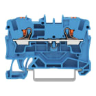 Wago Contact - Borne de passage pour 2 conducteurs avec poussoir 4mm², bleu