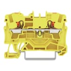 Wago Contact - Borne de passage pour 2 conducteurs avec poussoir 4mm², jaune