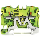 Wago Contact - Borne de protection pour 2 conducteu avec poussoir 4mm², vert-jaune
