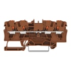 Wago Contact - Borne de passage pour 4 conducteurs avec poussoir 4mm², marron