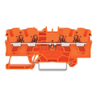 Wago Contact - Borne de passage pour 4 conducteurs avec poussoir 4mm², orange